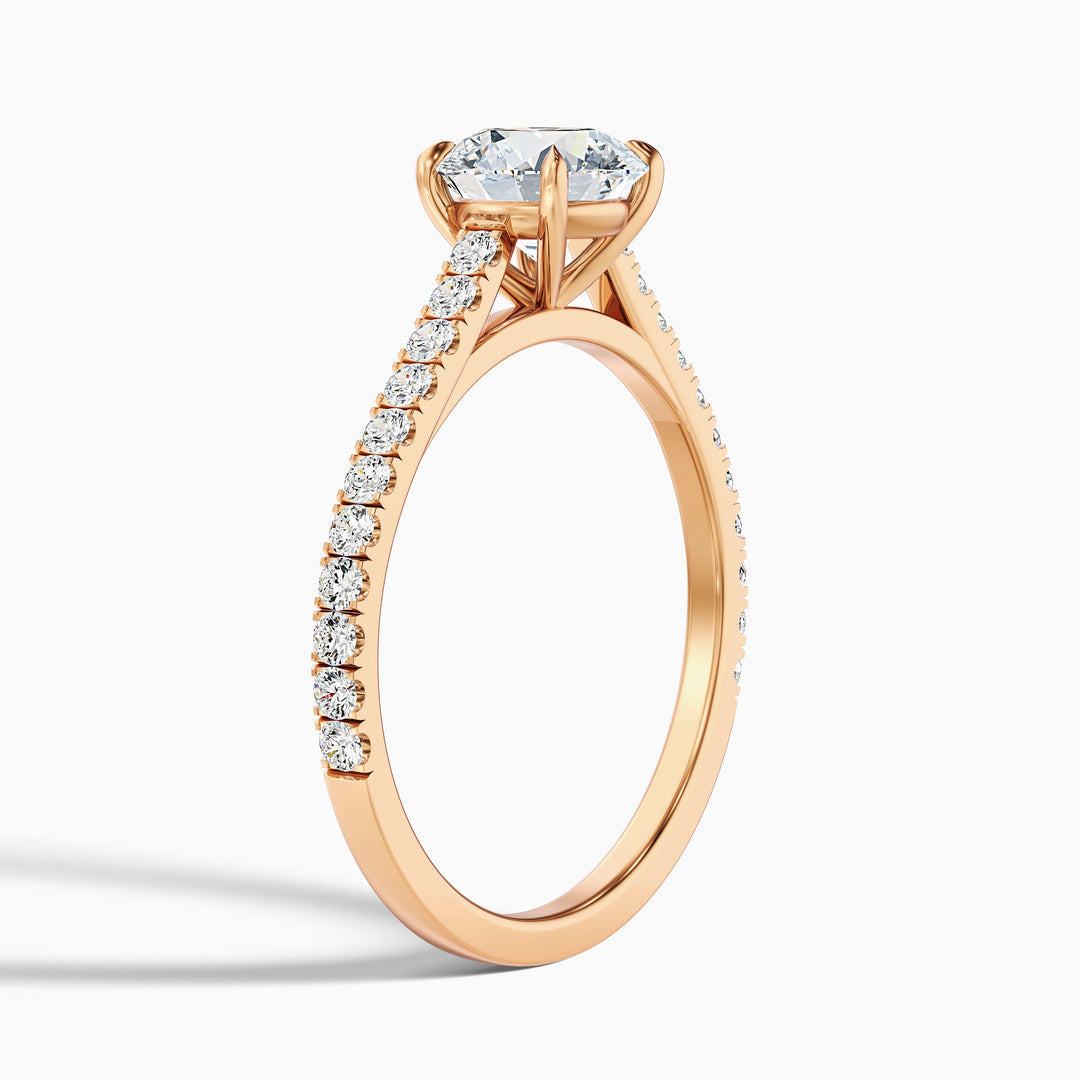 Elea Round Side Stone Pave Lab Grown Diamond Ring