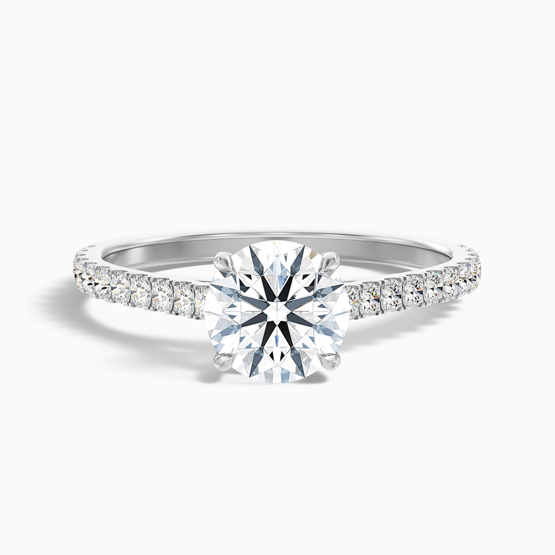 Elea Round Side Stone Pave Lab Grown Diamond Ring