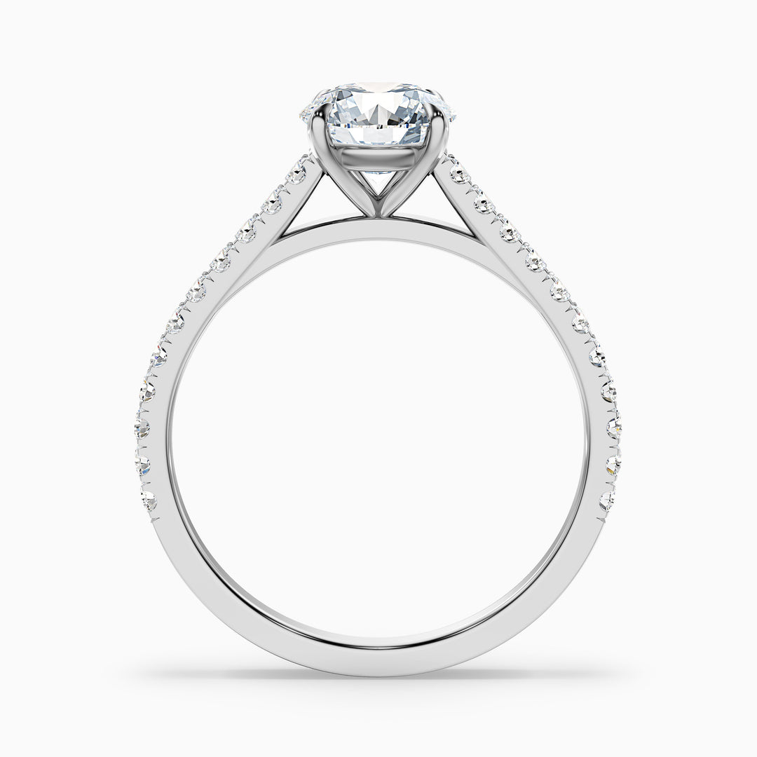 Elea Round Side Stone Pave Lab Grown Diamond Ring