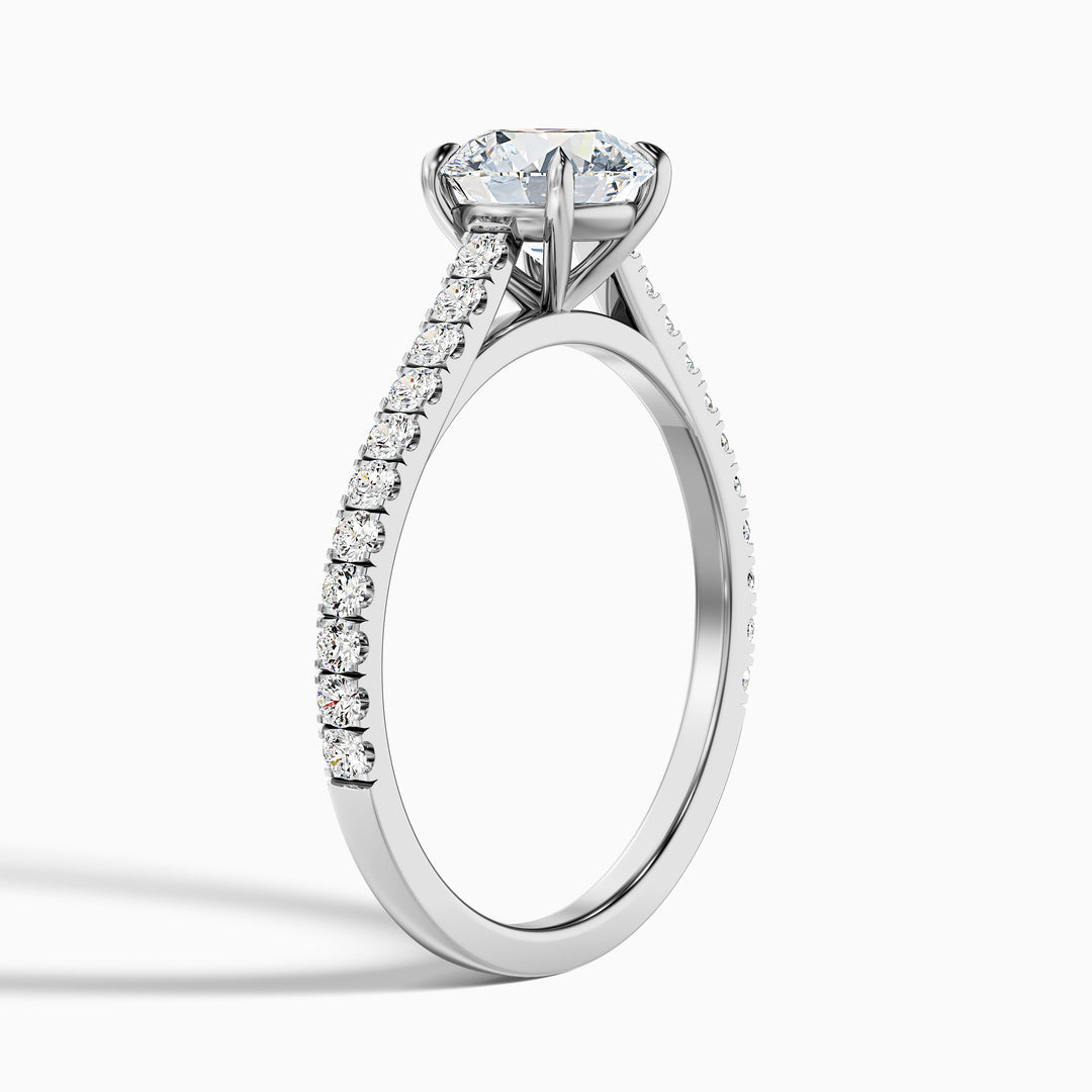 Elea Round Side Stone Pave Lab Grown Diamond Ring