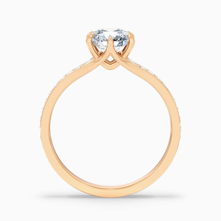 Beatrice Round Side Stone Pave Lab Grown Diamond Ring