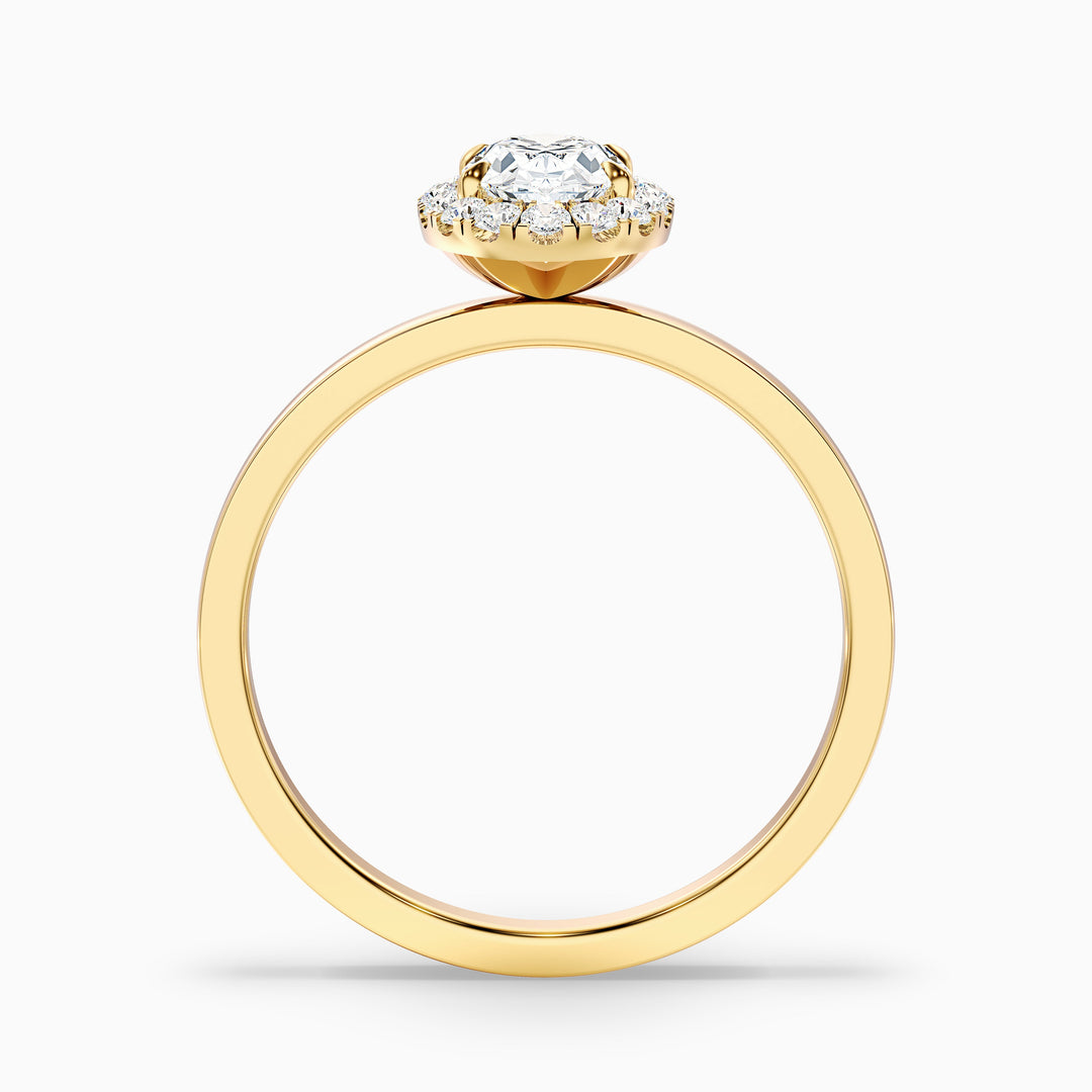Lotus Oval Halo Lab Grown Diamond Ring