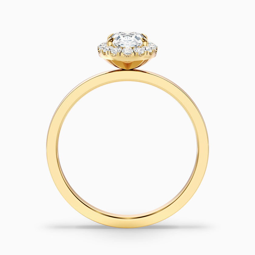 Lotus Oval Halo Lab Grown Diamond Ring