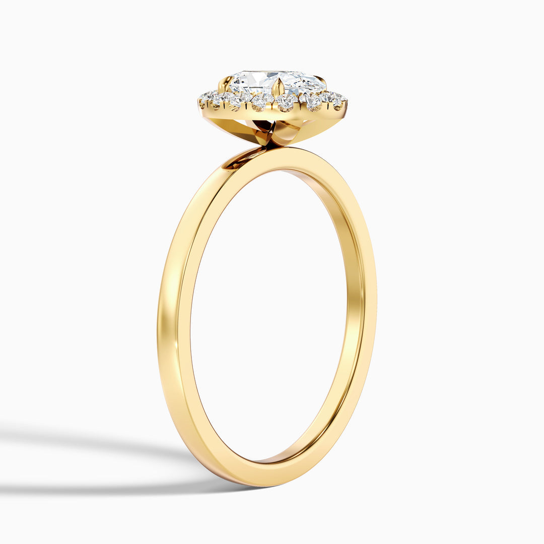 Lotus Oval Halo Lab Grown Diamond Ring