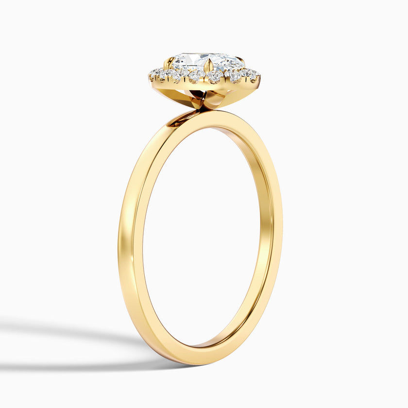 Lotus Oval Halo Lab Grown Diamond Ring
