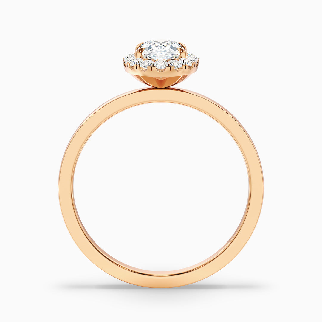Lotus Oval Halo Lab Grown Diamond Ring