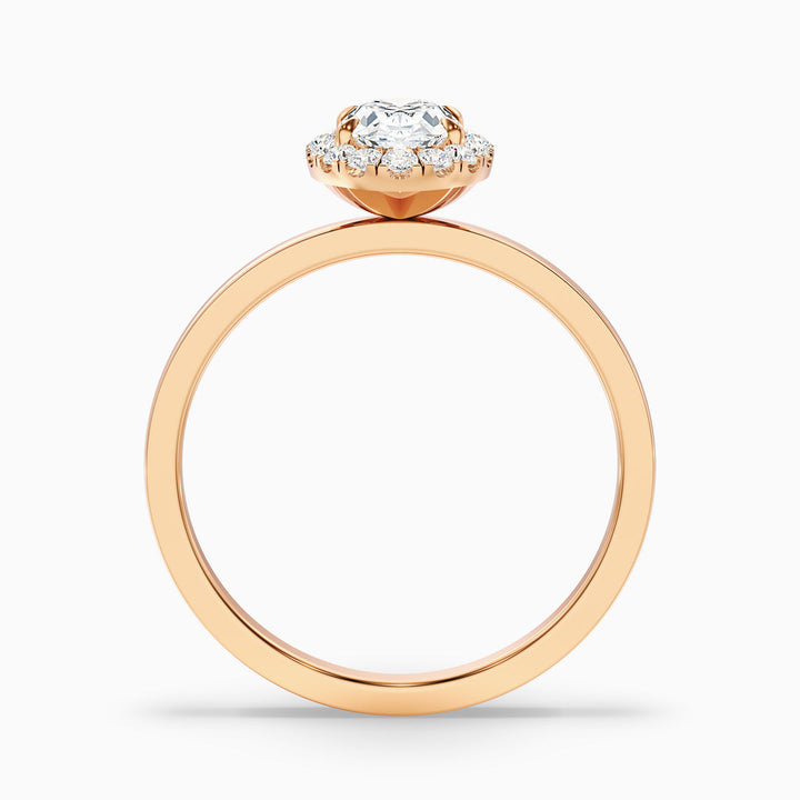Lotus Oval Halo Lab Grown Diamond Ring