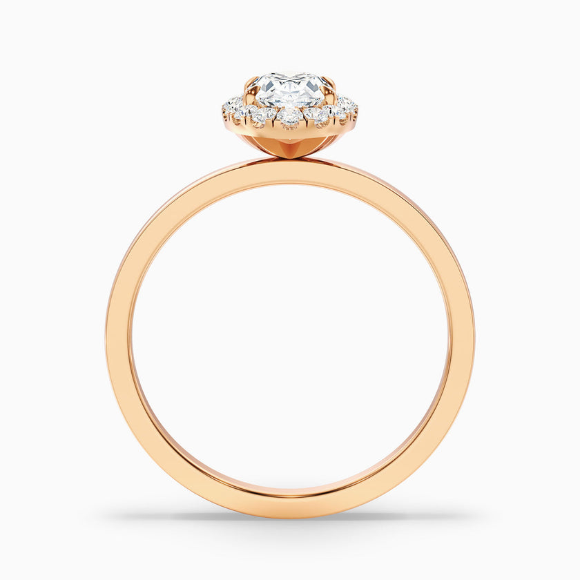 Lotus Oval Halo Lab Grown Diamond Ring