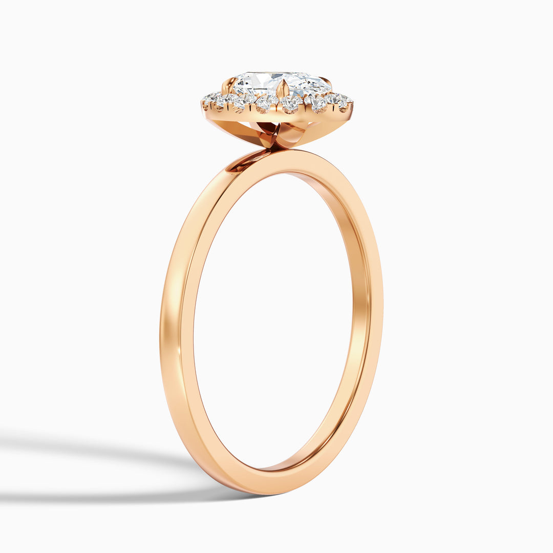 Lotus Oval Halo Lab Grown Diamond Ring