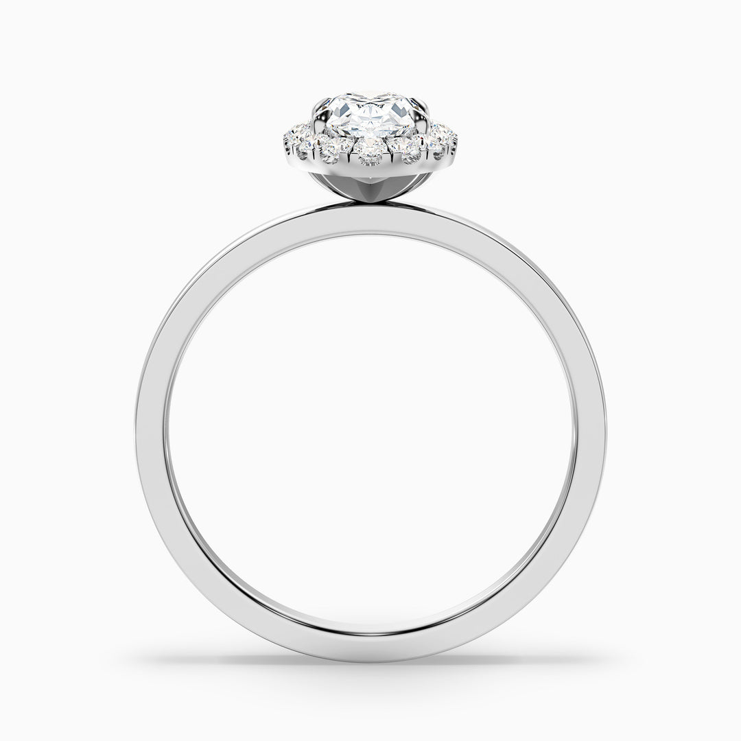 Lotus Oval Halo Lab Grown Diamond Ring