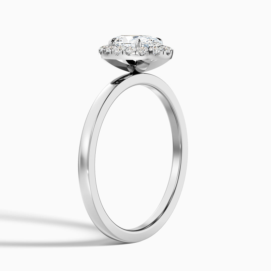 Lotus Oval Halo Lab Grown Diamond Ring