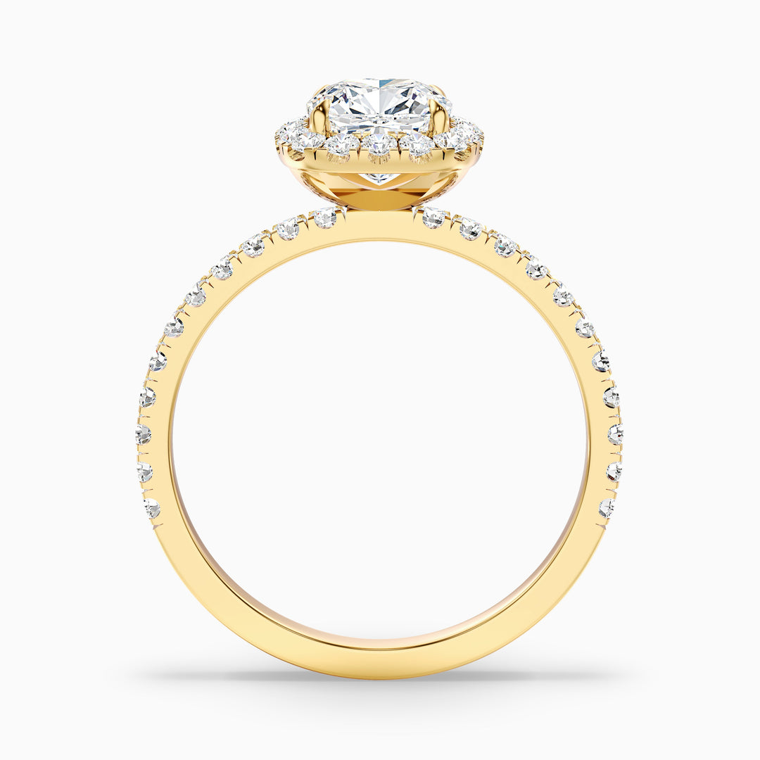 Vivian Cushion Cut Halo Pave Lab Grown Diamond Ring