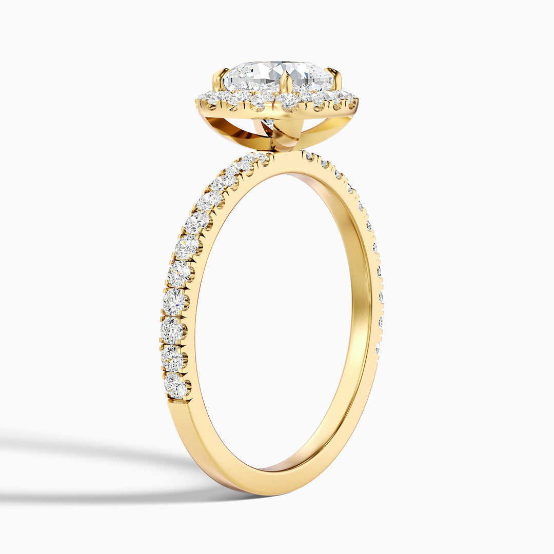 Vivian Cushion Cut Halo Pave Lab Grown Diamond Ring