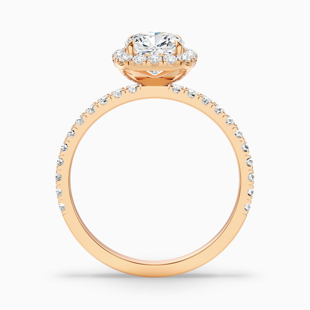 Vivian Cushion Cut Halo Pave Lab Grown Diamond Ring