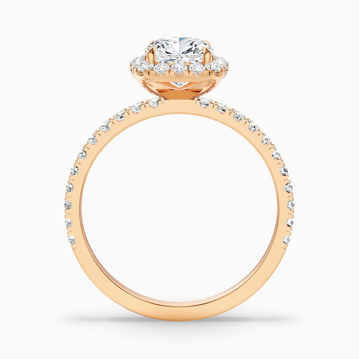 Vivian Cushion Cut Halo Pave Lab Grown Diamond Ring