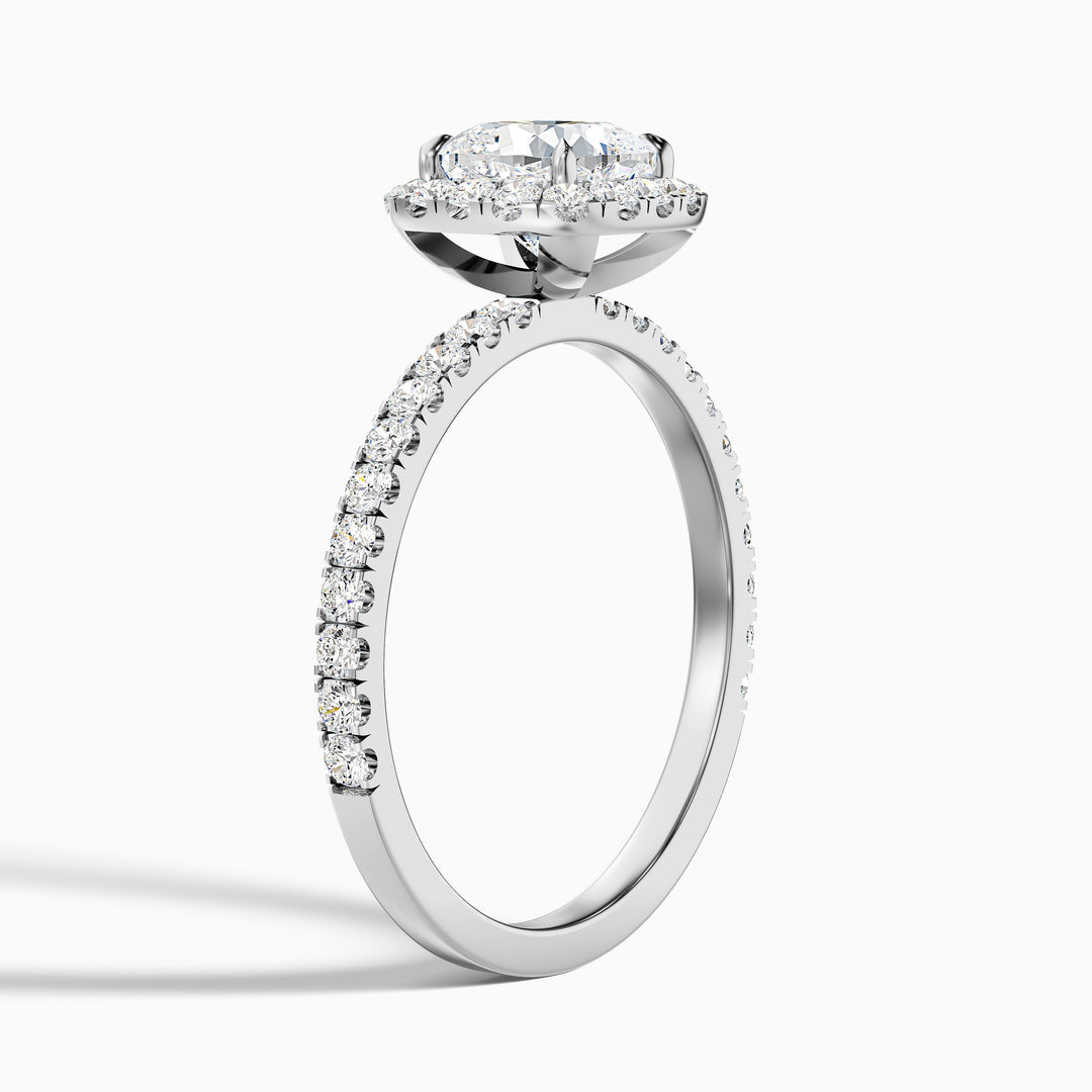 Vivian Cushion Cut Halo Pave Lab Grown Diamond Ring