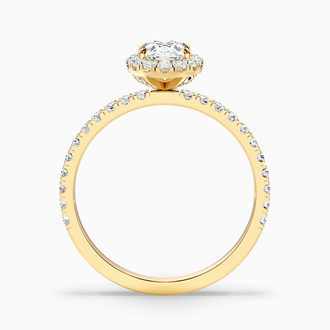 Elswin Oval Halo Pave Lab Grown Diamond Ring