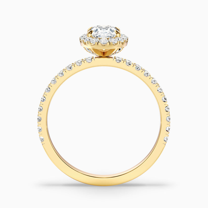 Elswin Oval Halo Pave Lab Grown Diamond Ring