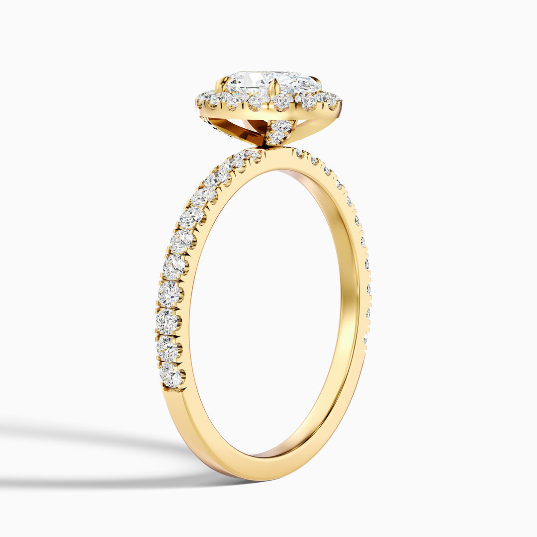 Elswin Oval Halo Pave Lab Grown Diamond Ring