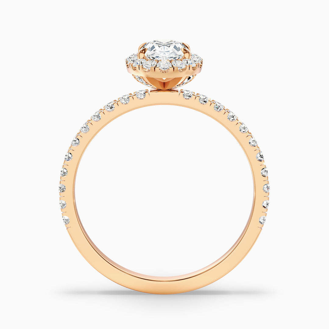 Elswin Oval Halo Pave Lab Grown Diamond Ring