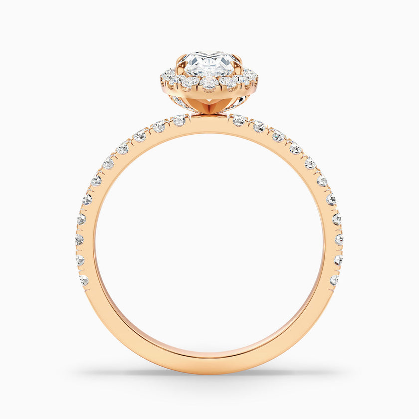 Elswin Oval Halo Pave Lab Grown Diamond Ring