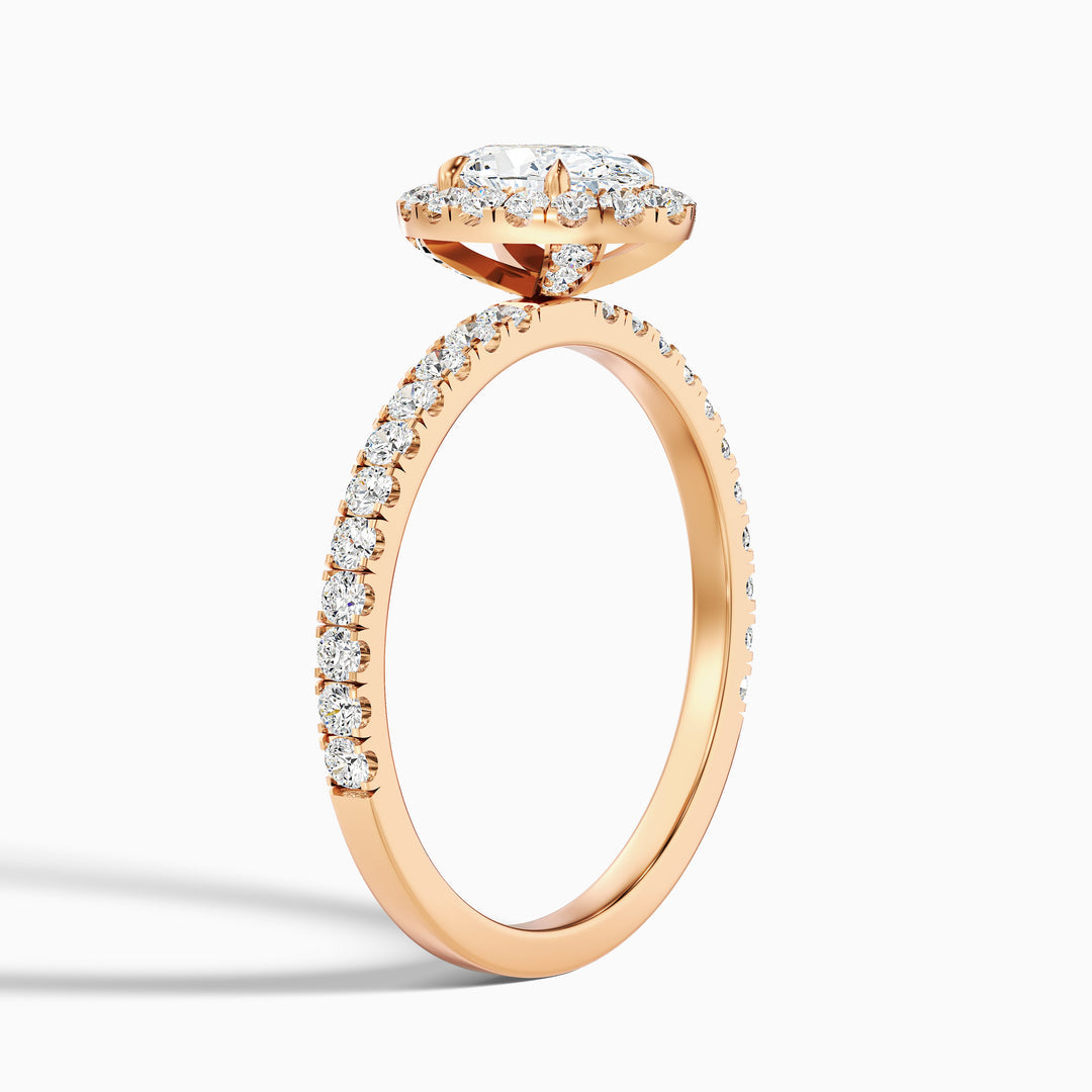 Elswin Oval Halo Pave Lab Grown Diamond Ring