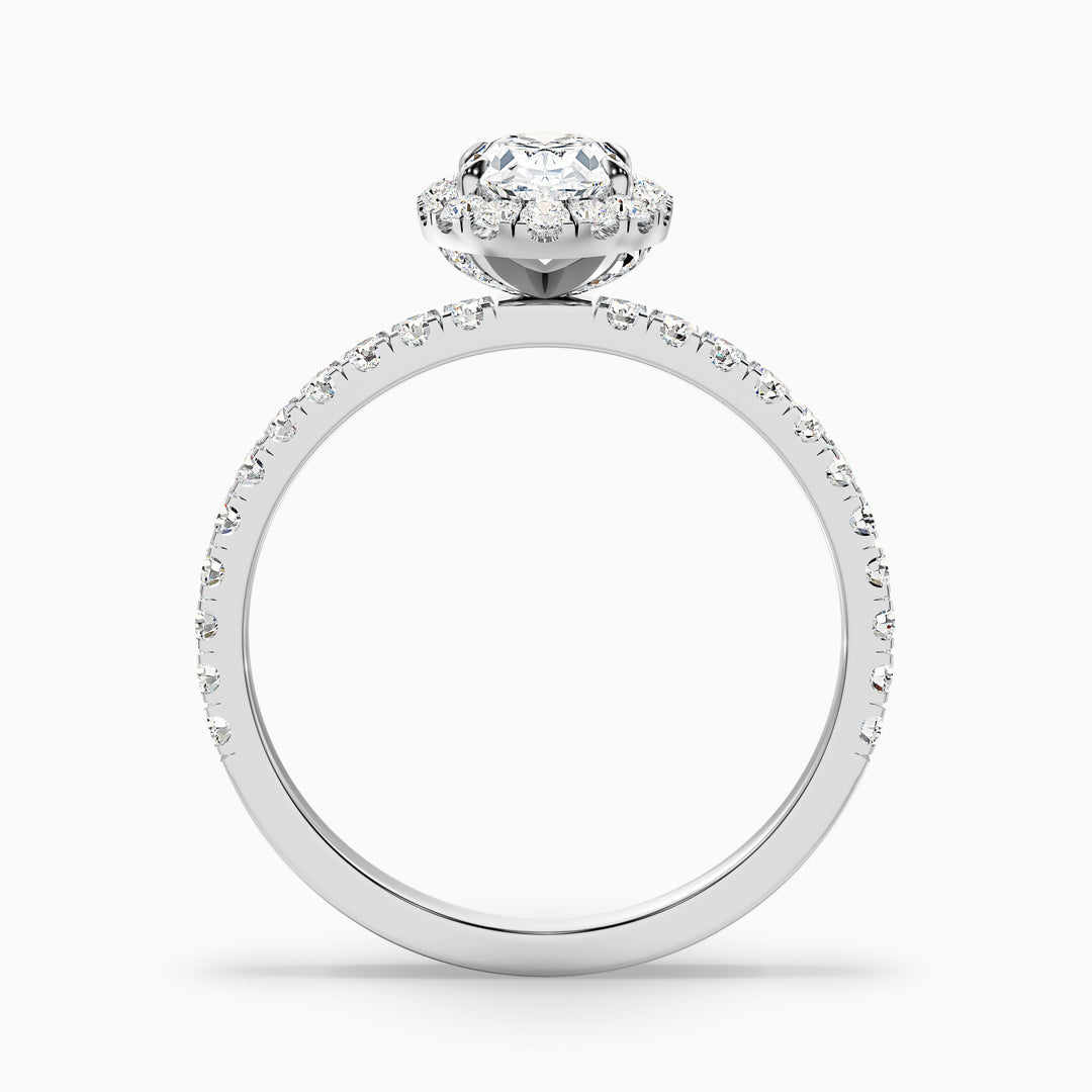 Elswin Oval Halo Pave Lab Grown Diamond Ring