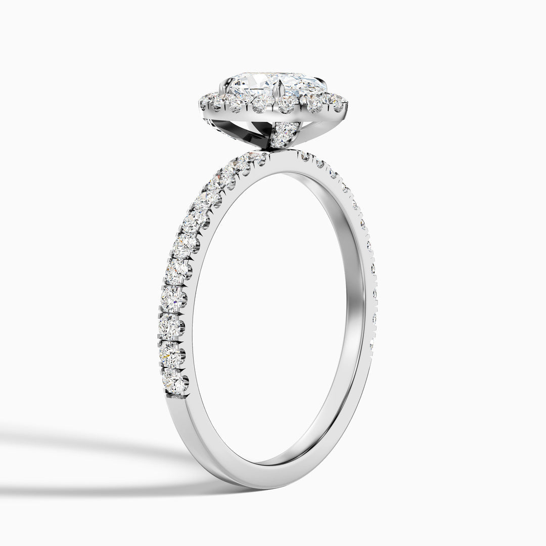 Elswin Oval Halo Pave Lab Grown Diamond Ring