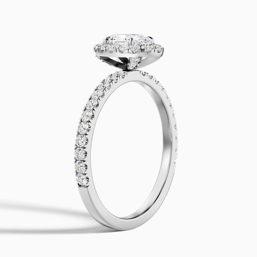 Elswin Oval Halo Pave Lab Grown Diamond Ring