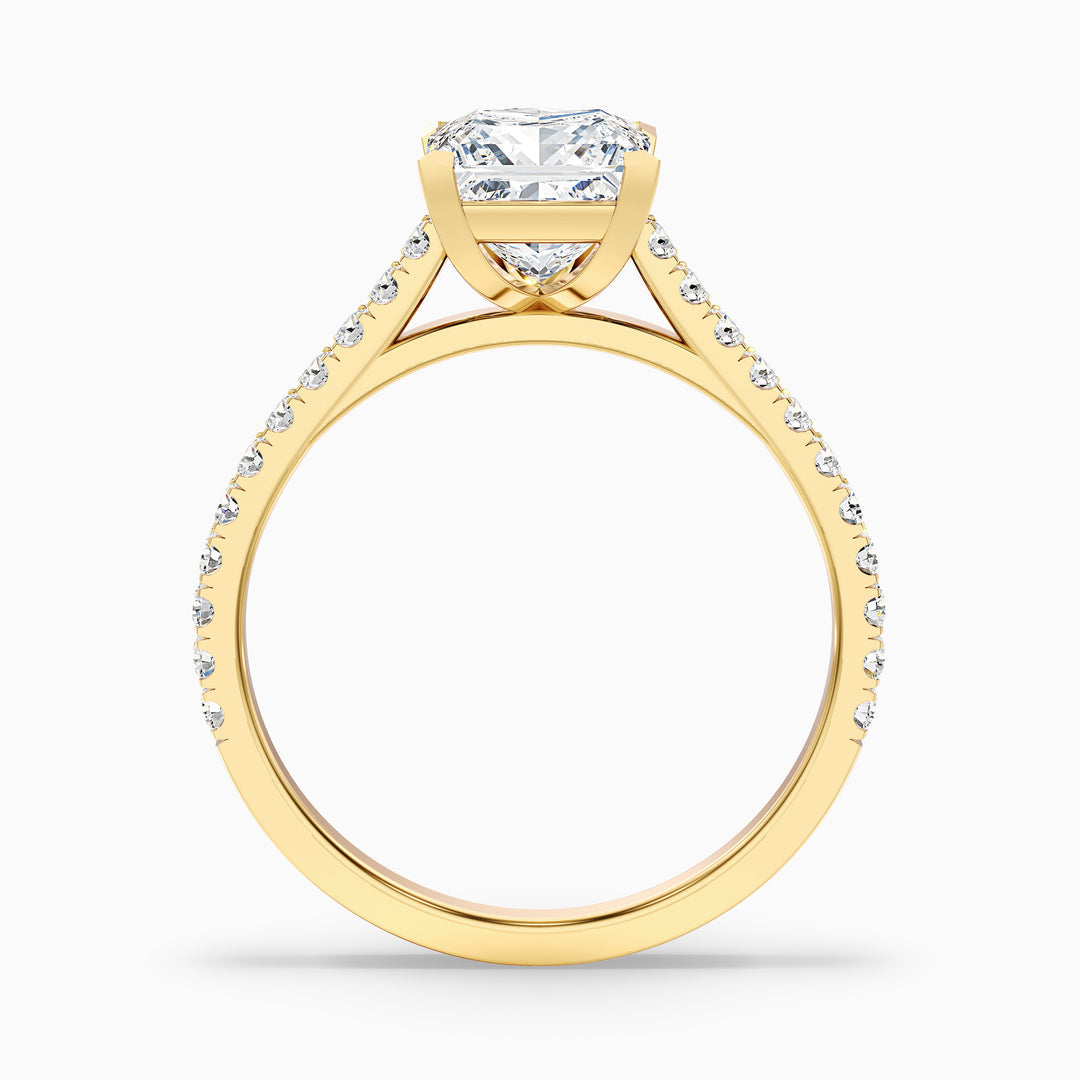 Neferet Princess Cut Side Stone Pave Lab Grown Diamond Ring
