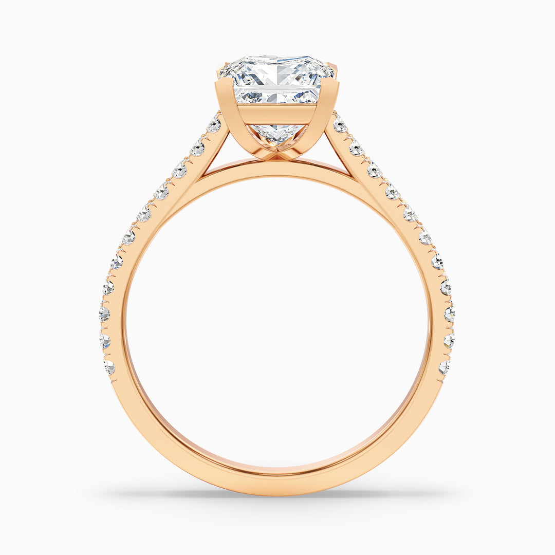 Neferet Princess Cut Side Stone Pave Lab Grown Diamond Ring