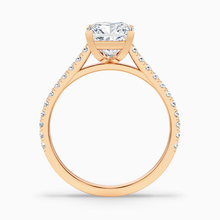 Neferet Princess Cut Side Stone Pave Lab Grown Diamond Ring