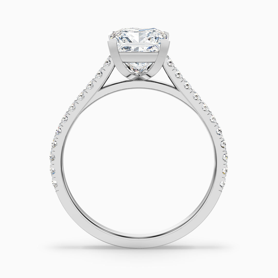 Neferet Princess Cut Side Stone Pave Lab Grown Diamond Ring
