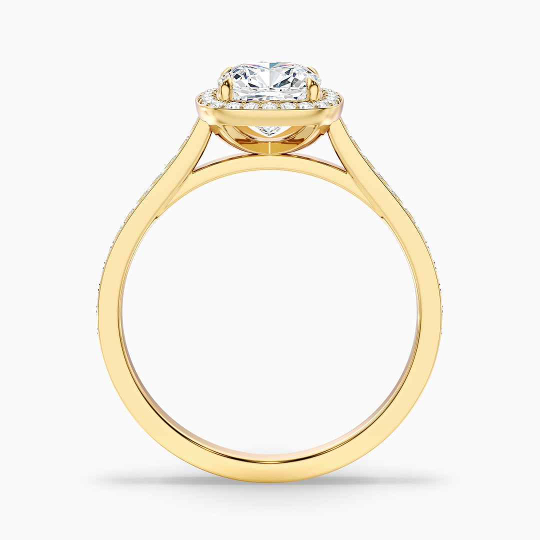 Favian Cushion Cut Halo Pave Lab Grown Diamond Ring