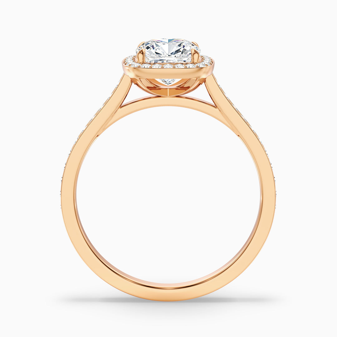Favian Cushion Cut Halo Pave Lab Grown Diamond Ring