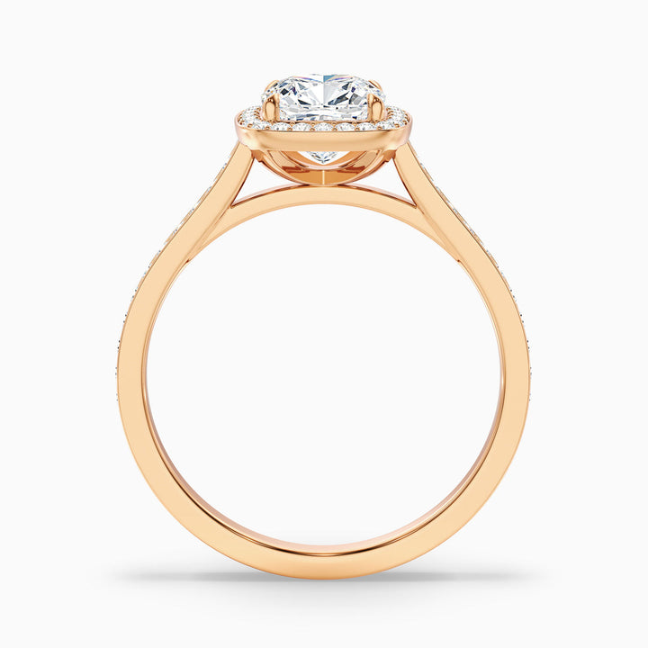 Favian Cushion Cut Halo Pave Lab Grown Diamond Ring