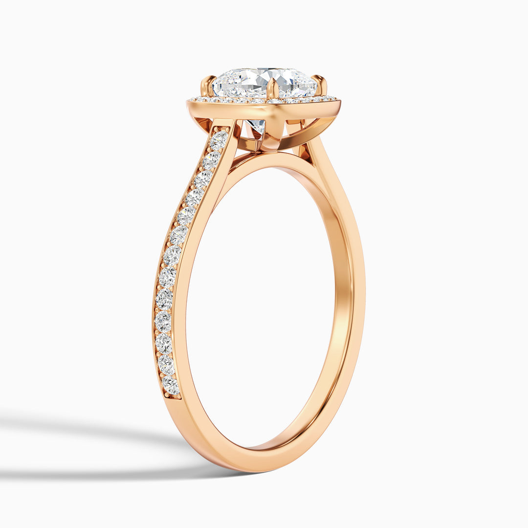 Favian Cushion Cut Halo Pave Lab Grown Diamond Ring