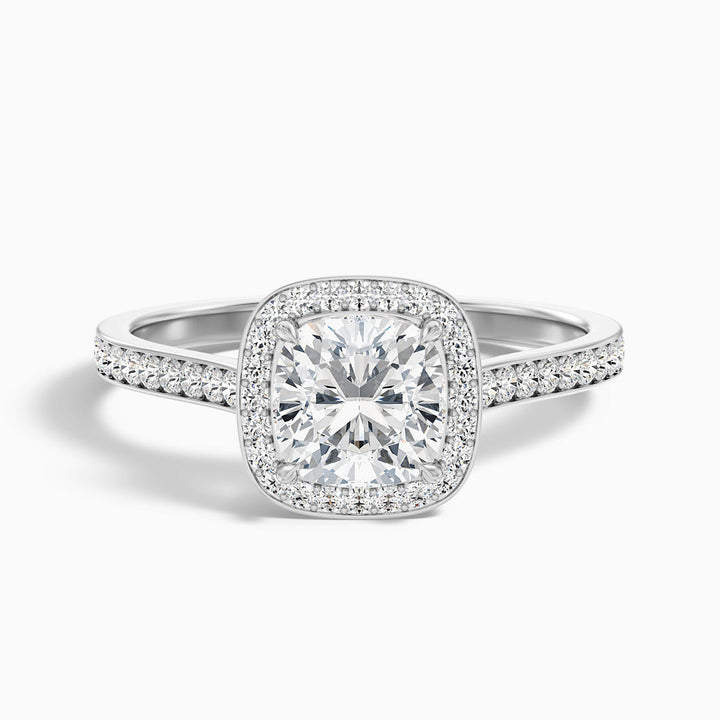 Favian Cushion Cut Halo Pave Lab Grown Diamond Ring