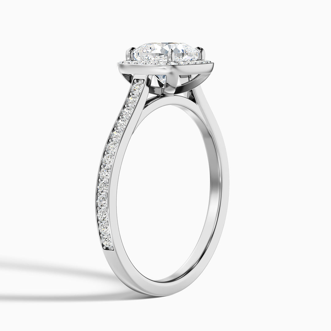 Favian Cushion Cut Halo Pave Lab Grown Diamond Ring
