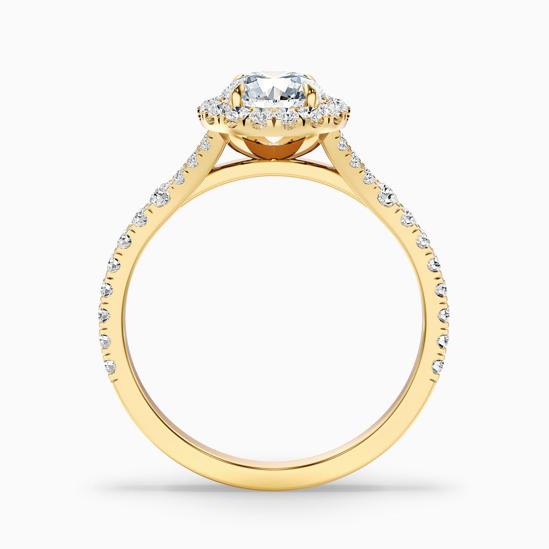Nefereti Round Halo Pave Lab Grown Diamond Ring