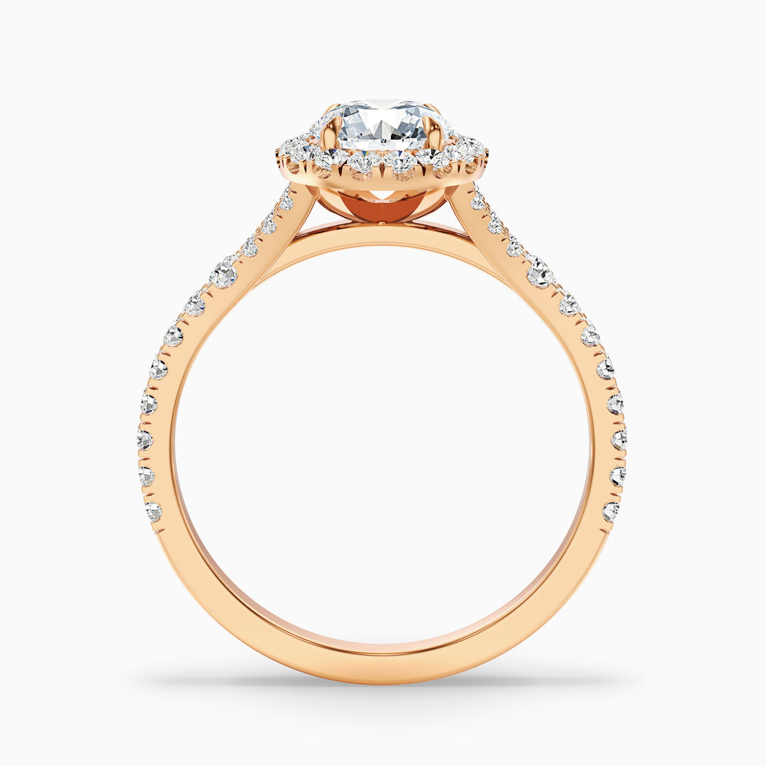 Nefereti Round Halo Pave Lab Grown Diamond Ring