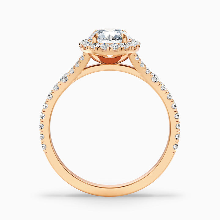 Nefereti Round Halo Pave Lab Grown Diamond Ring