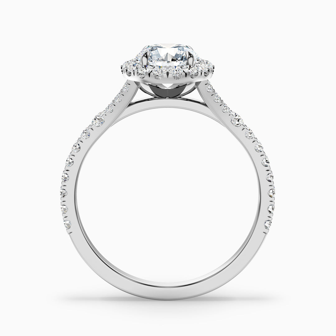 Nefereti Round Halo Pave Lab Grown Diamond Ring