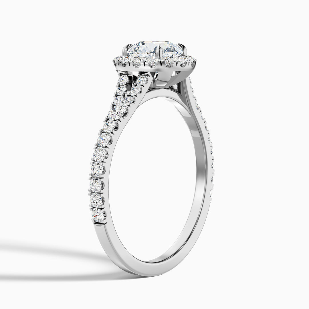 Nefereti Round Halo Pave Lab Grown Diamond Ring