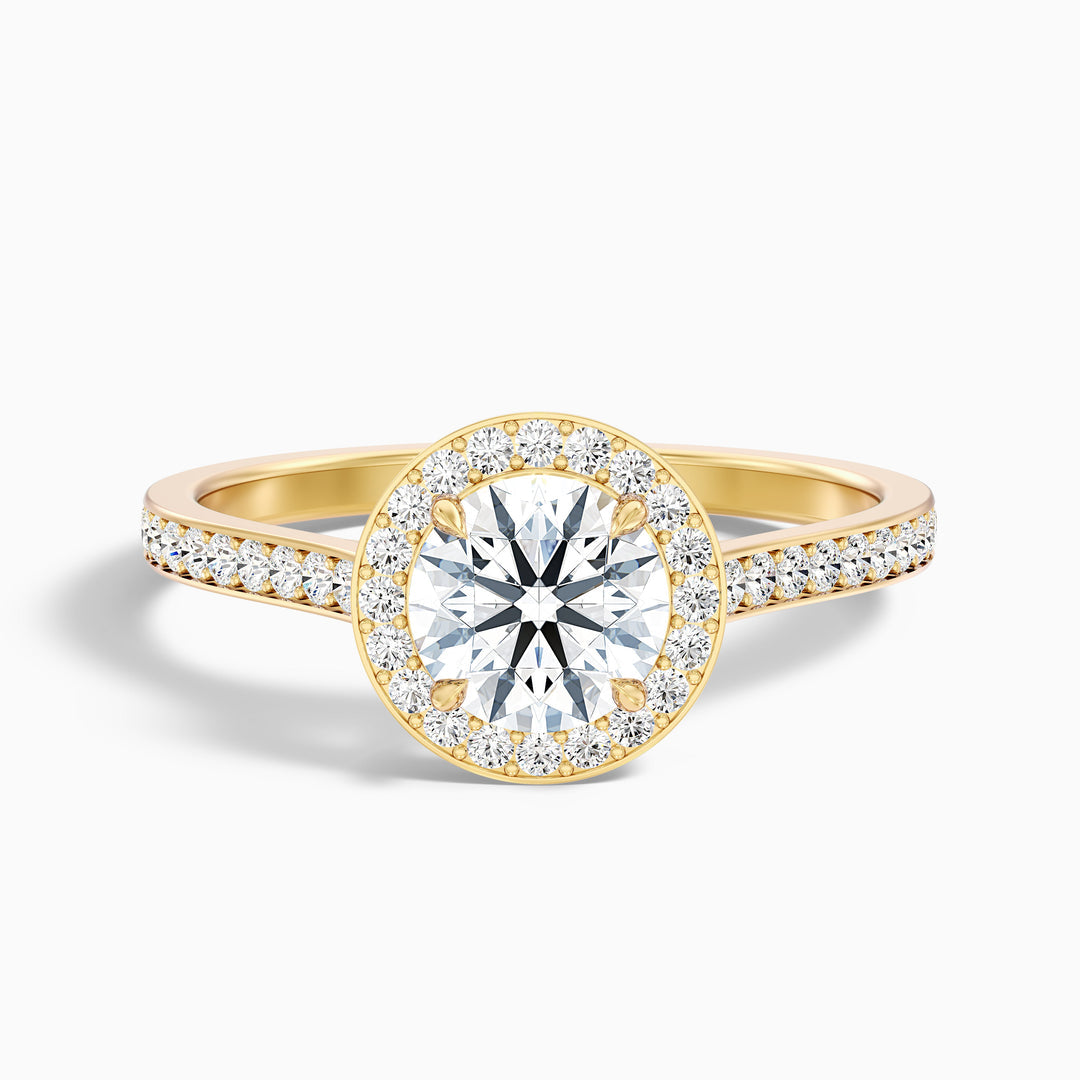 Daisy Round Halo Pave Lab Grown Diamond Ring