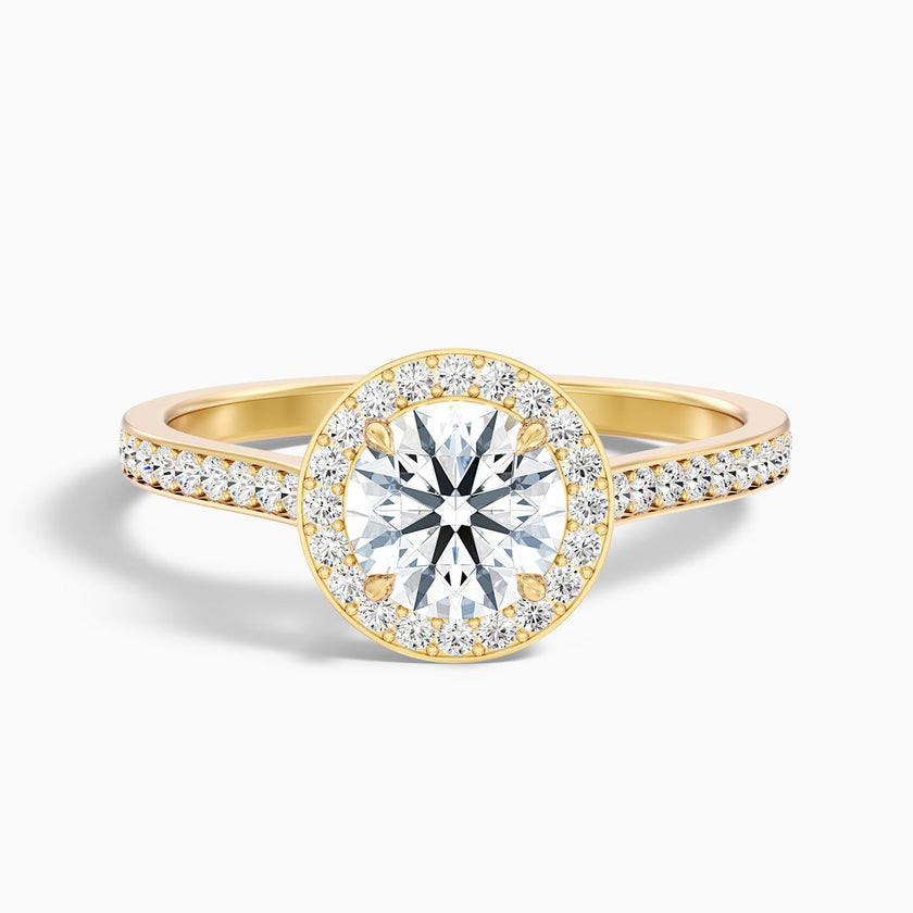 Daisy Round Halo Pave Lab Grown Diamond Ring