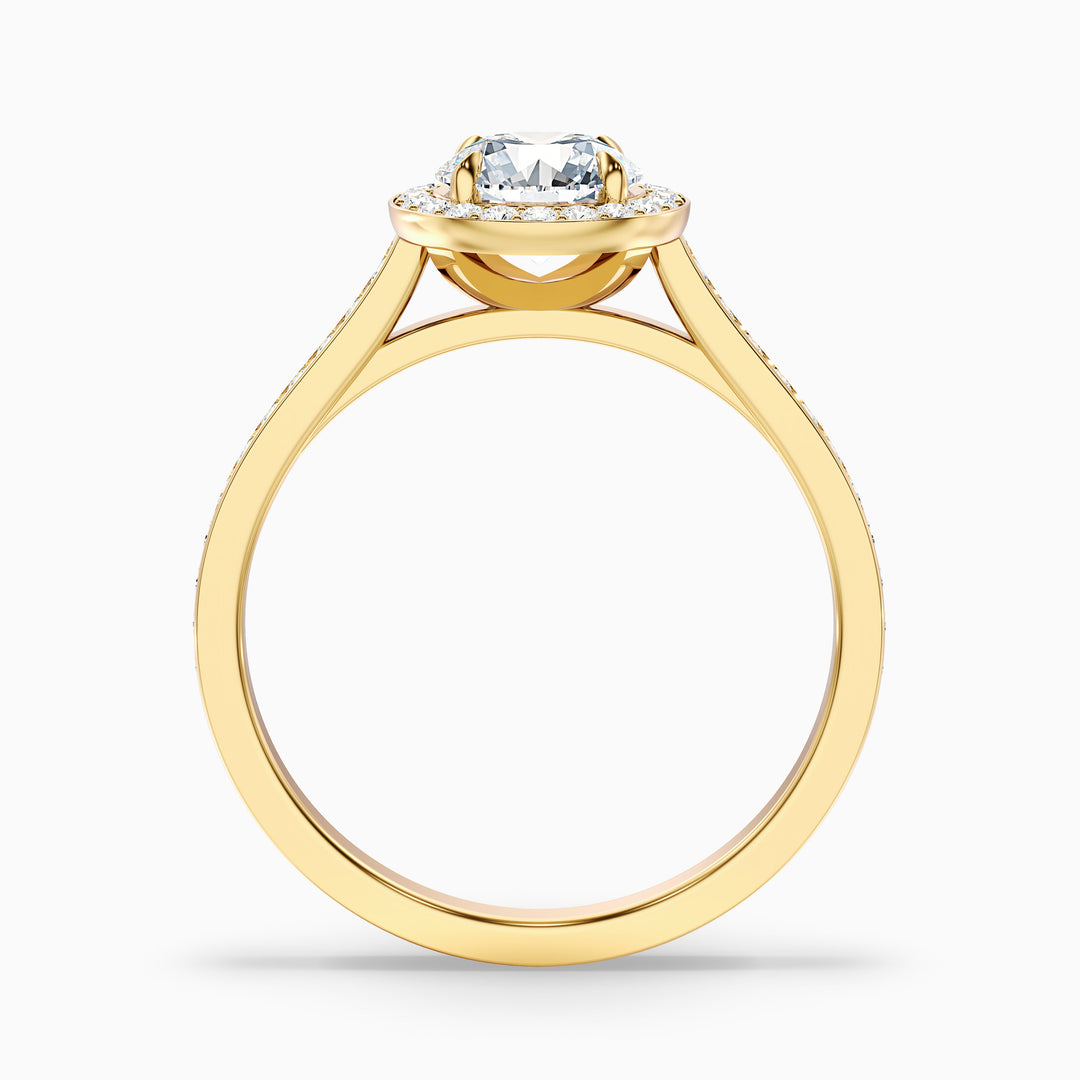 Daisy Round Halo Pave Lab Grown Diamond Ring