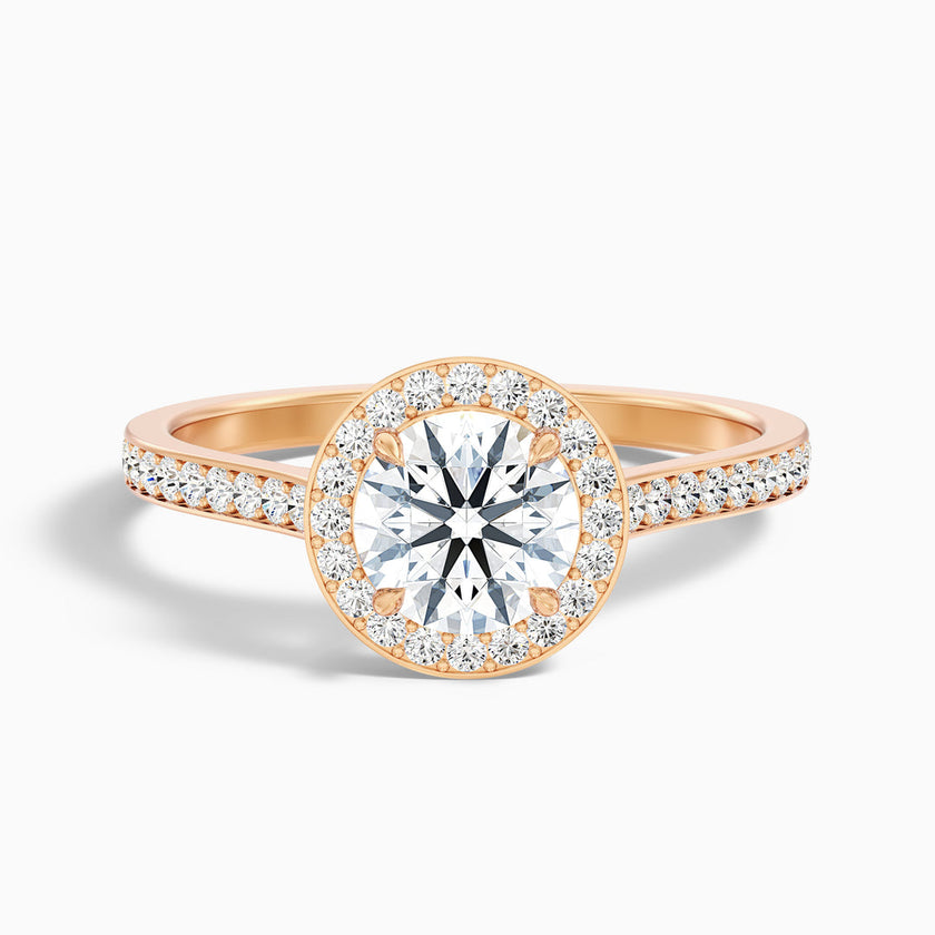 Daisy Round Halo Pave Lab Grown Diamond Ring