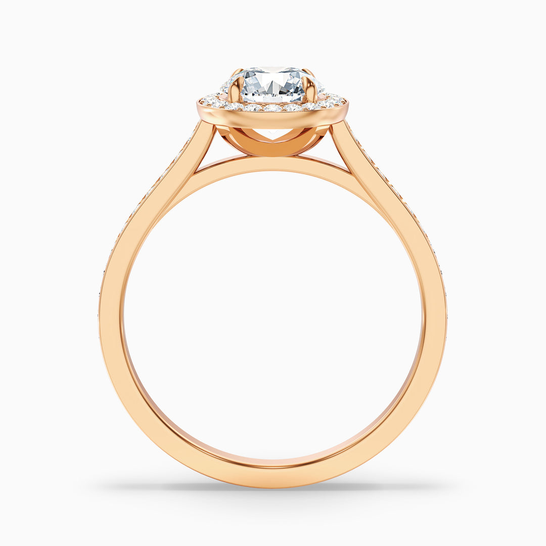 Daisy Round Halo Pave Lab Grown Diamond Ring