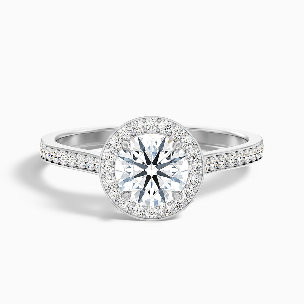 Daisy Round Halo Pave Lab Grown Diamond Ring